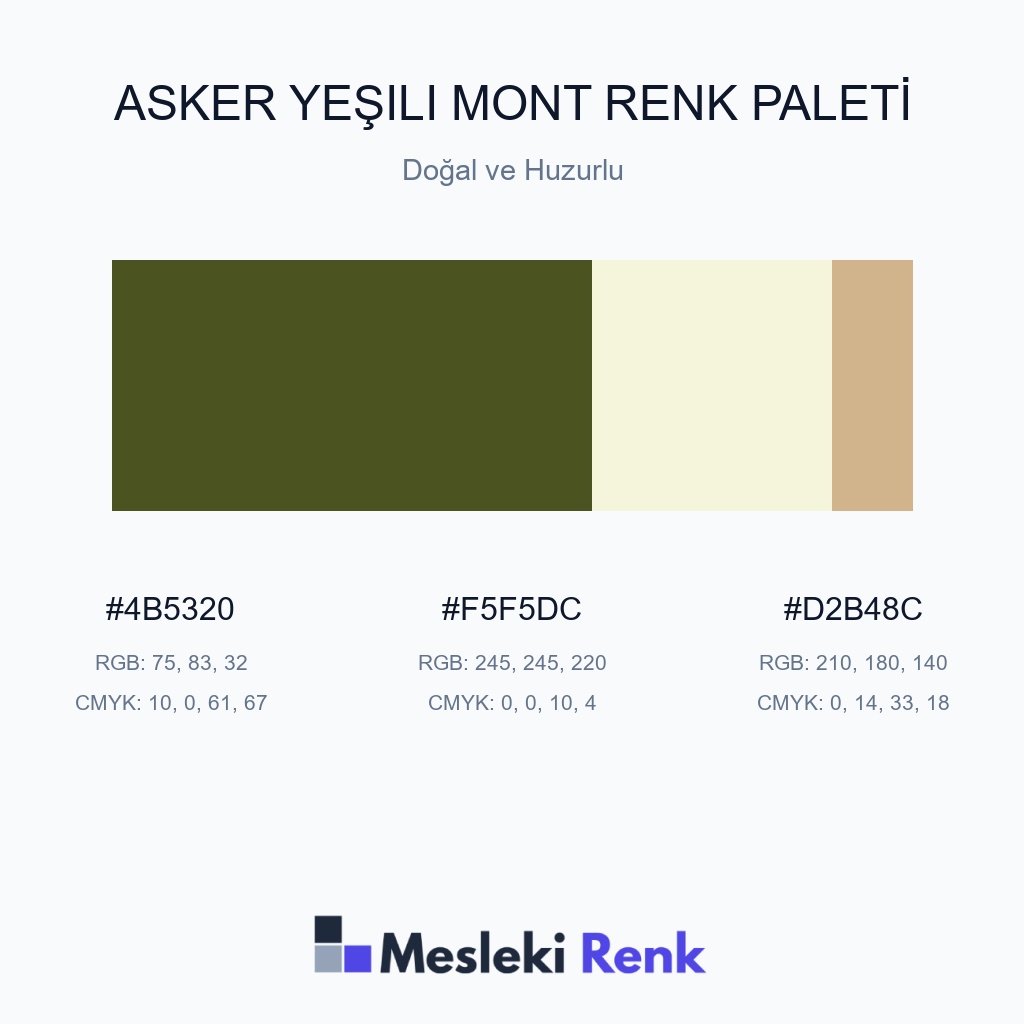 Asker Yeşili Mont Doğal ve Huzurlu Renk Paleti