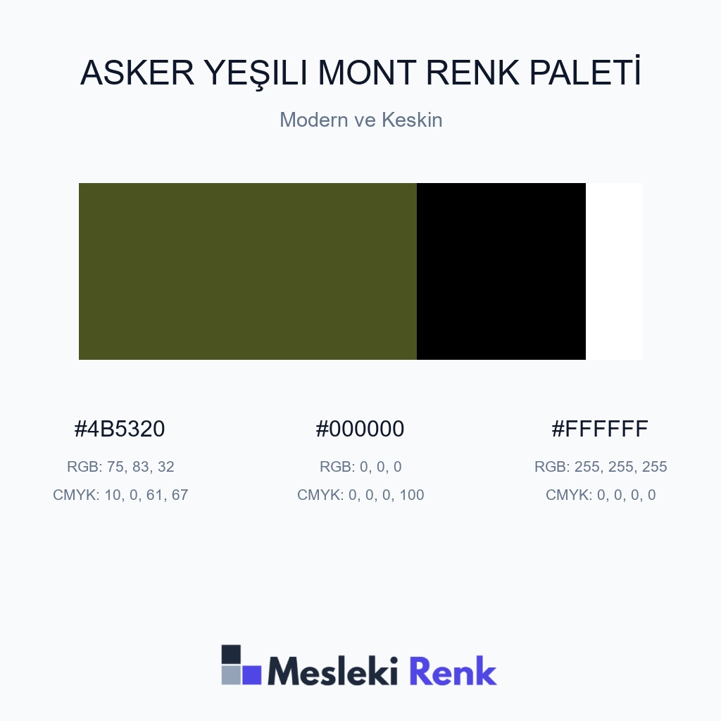 Asker Yeşili Mont Modern ve Keskin Renk Paleti