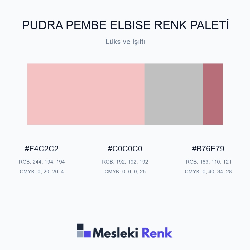 Pudra Pembe Elbise Lüks ve Işıltı Renk Paleti