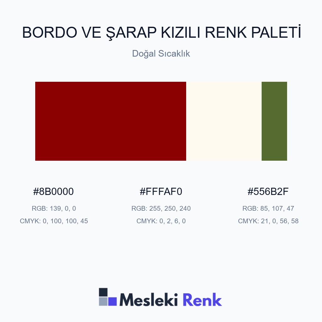 Bordo ve Şarap Kızılı Doğal Sıcaklık Renk Paleti
