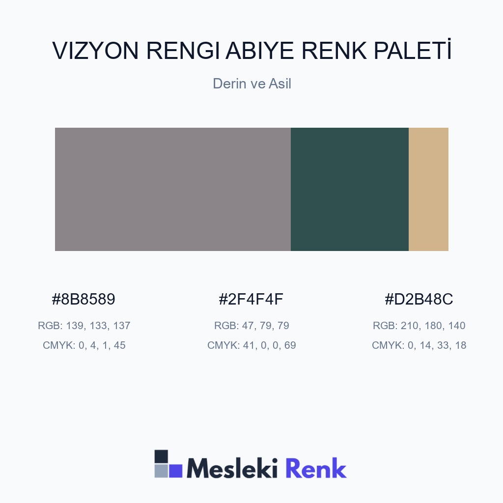 Vizyon Rengi Abiye Derin ve Asil Renk Paleti
