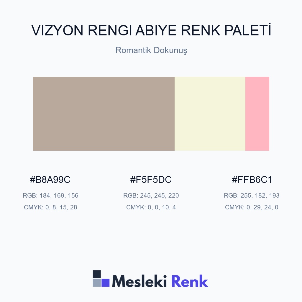 Vizyon Rengi Abiye Romantik Dokunuş Renk Paleti