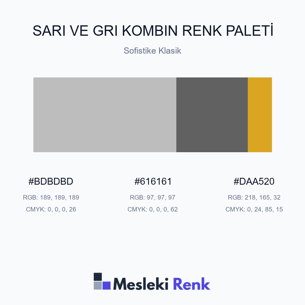 Sarı ve Gri Kombin Sofistike Klasik Renk Paleti