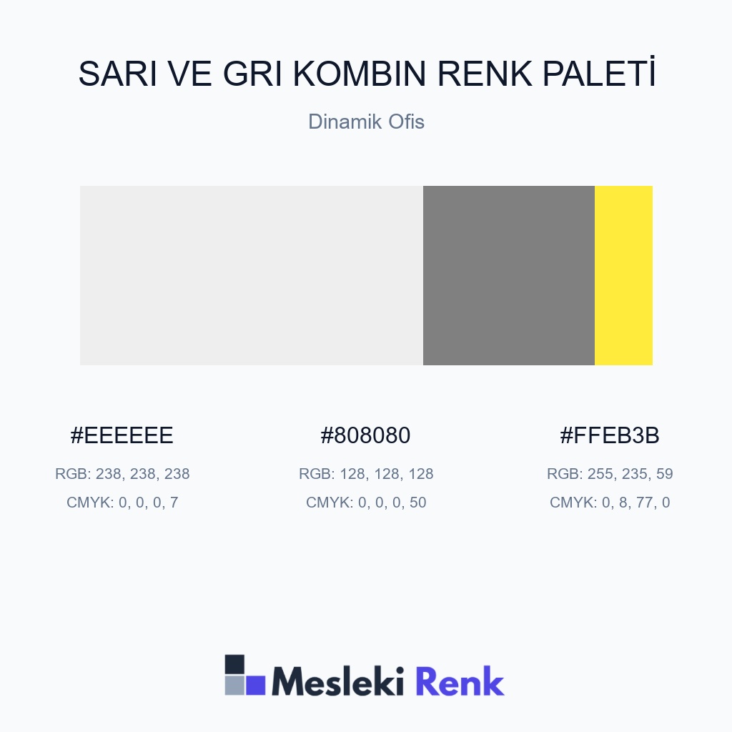 Sarı ve Gri Kombin Dinamik Ofis Renk Paleti