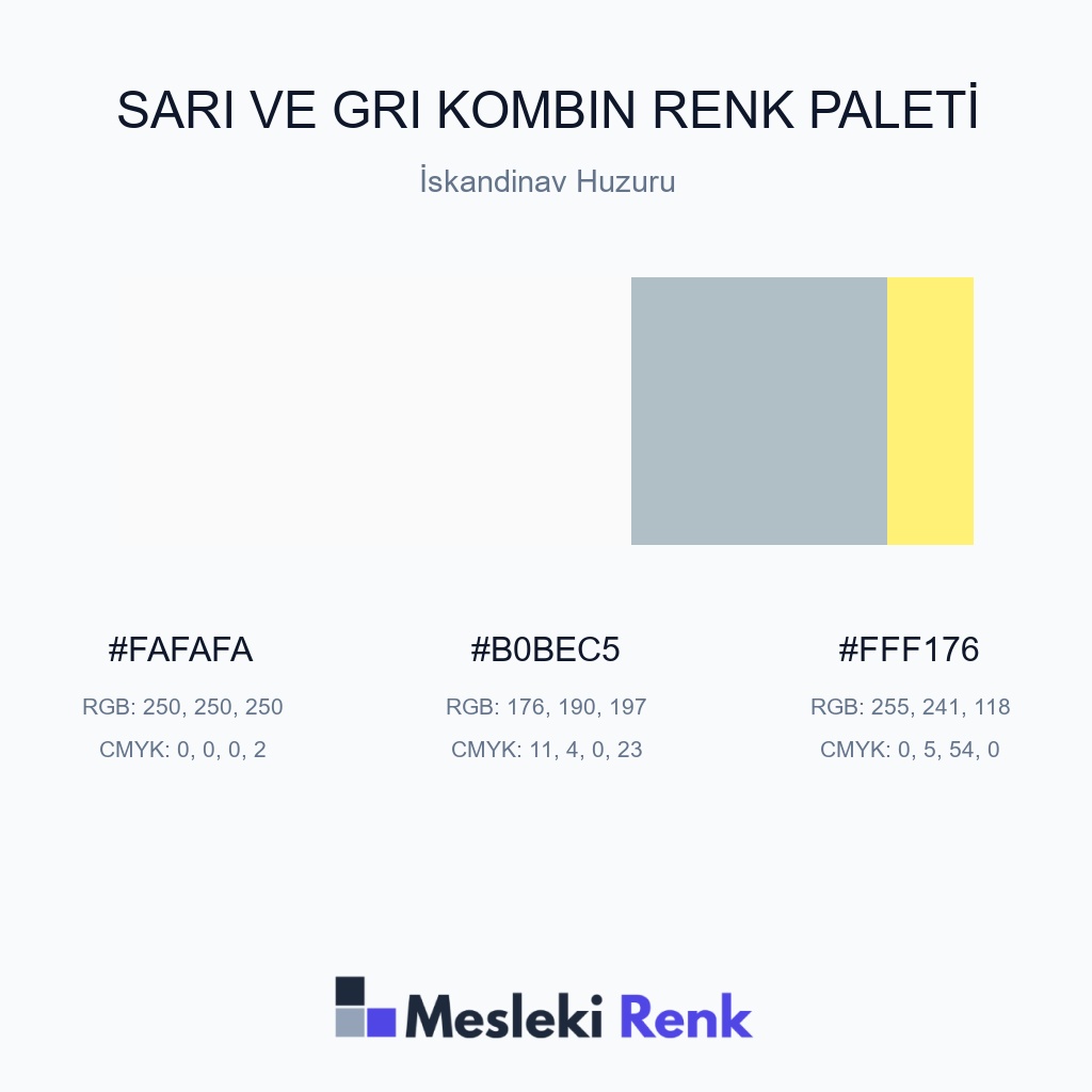 Sarı ve Gri Kombin İskandinav Huzuru Renk Paleti