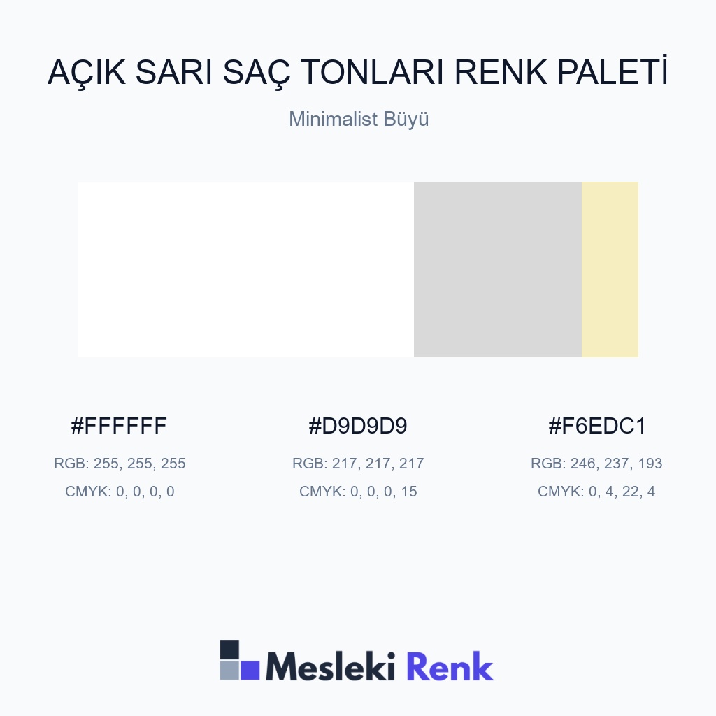 Açık Sarı Saç Tonları Minimalist Büyü Renk Paleti