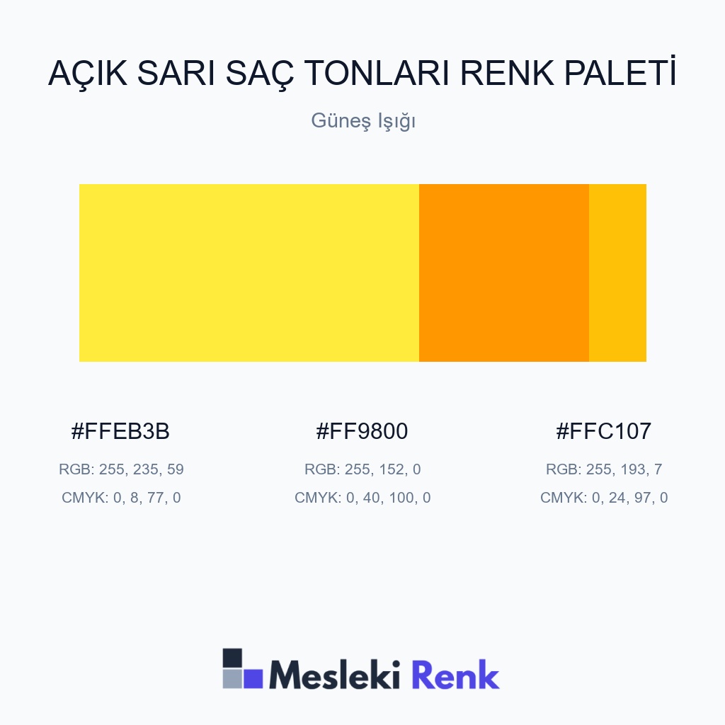 Açık Sarı Saç Tonları Güneş Işığı Renk Paleti