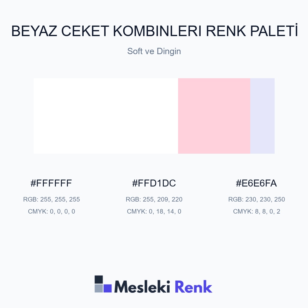 Beyaz Ceket Kombinleri Soft ve Dingin Renk Paleti