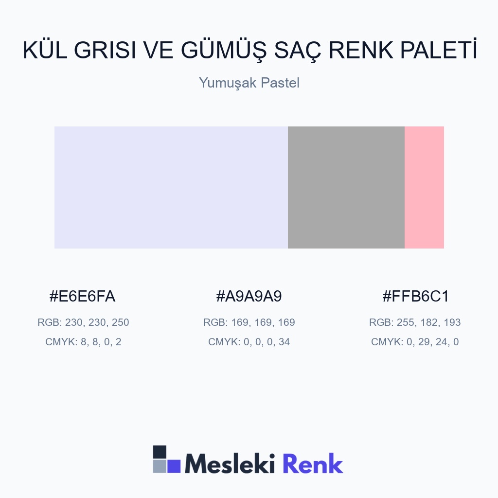 Kül Grisi ve Gümüş Saç Yumuşak Pastel Renk Paleti