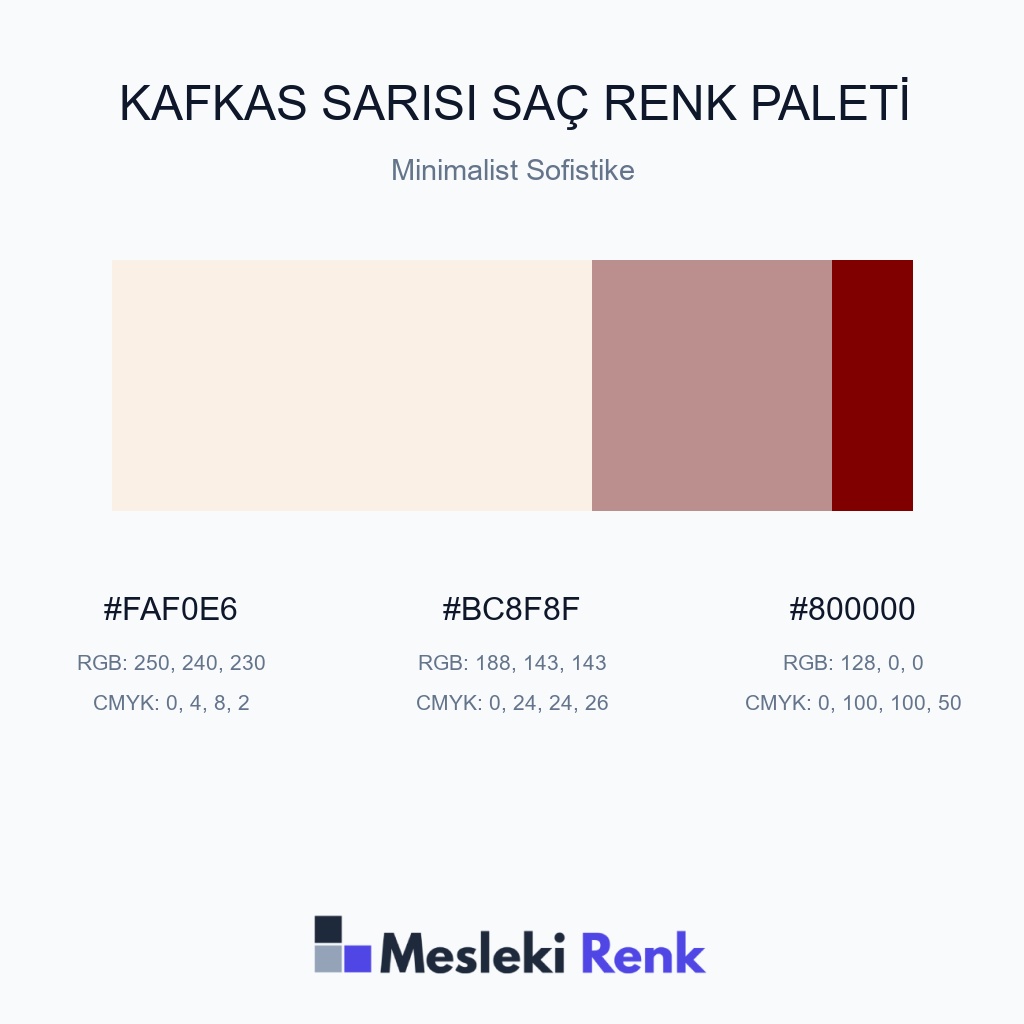 Kafkas Sarısı Saç Minimalist Sofistike Renk Paleti
