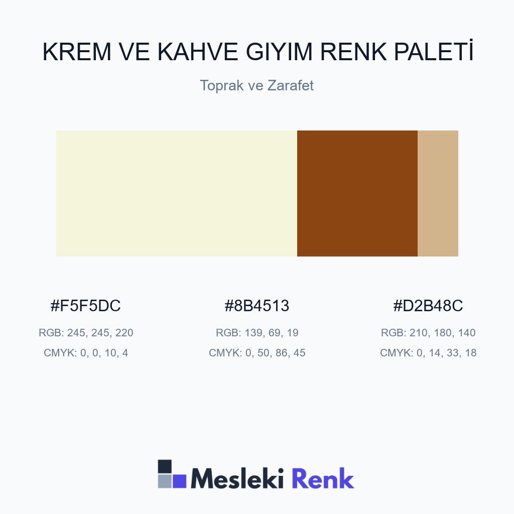 Krem ve Kahve Giyim Toprak ve Zarafet Renk Paleti