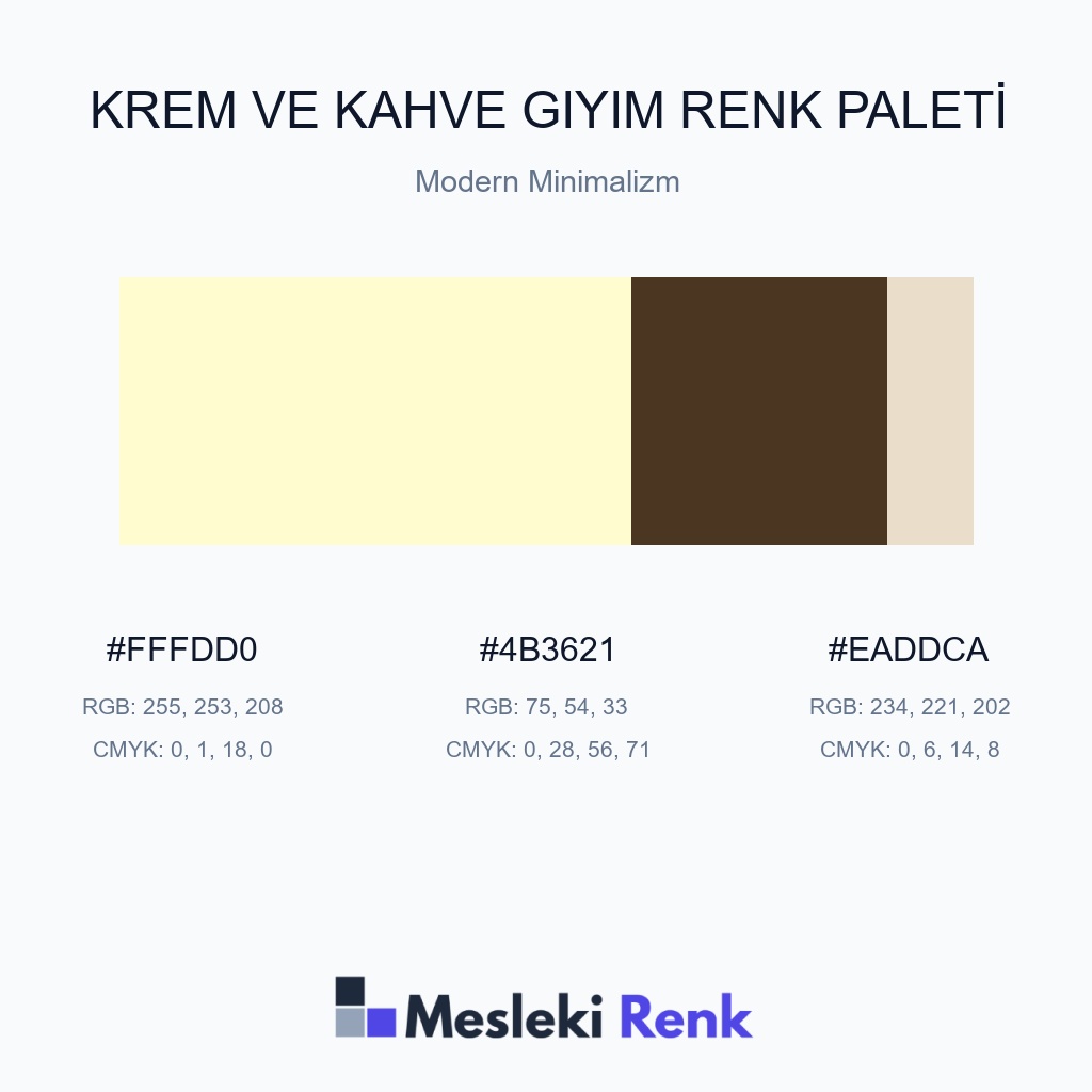 Krem ve Kahve Giyim Modern Minimalizm Renk Paleti