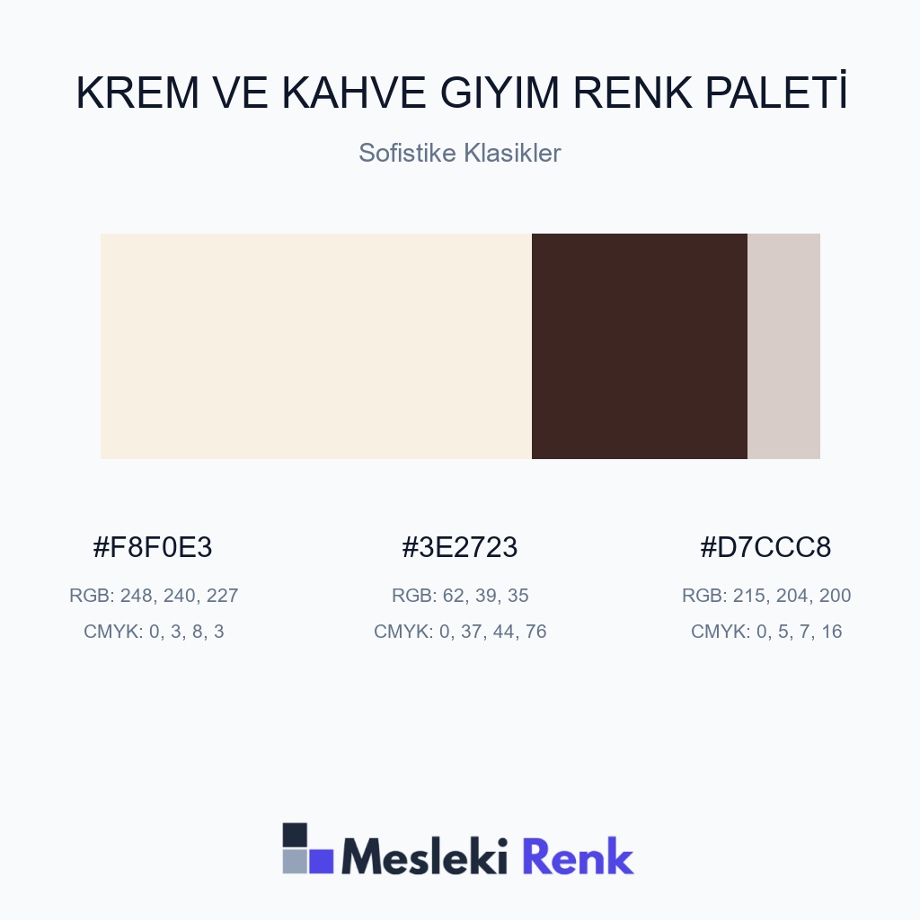 Krem ve Kahve Giyim Sofistike Klasikler Renk Paleti