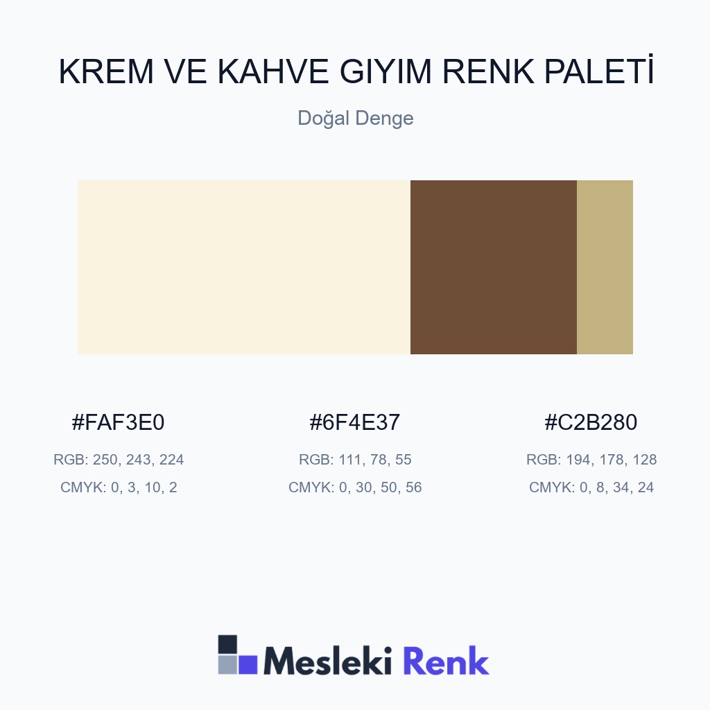 Krem ve Kahve Giyim Doğal Denge Renk Paleti