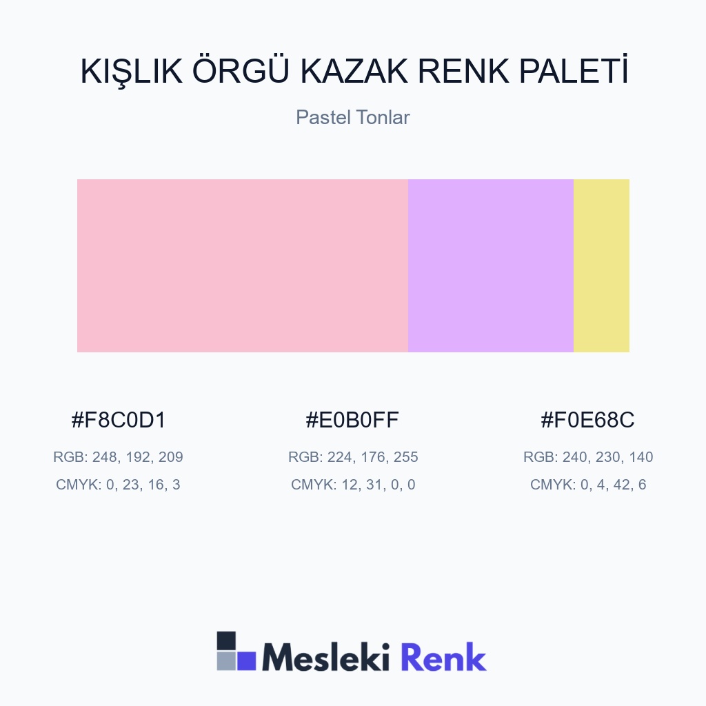 Kışlık Örgü Kazak Pastel Tonlar Renk Paleti