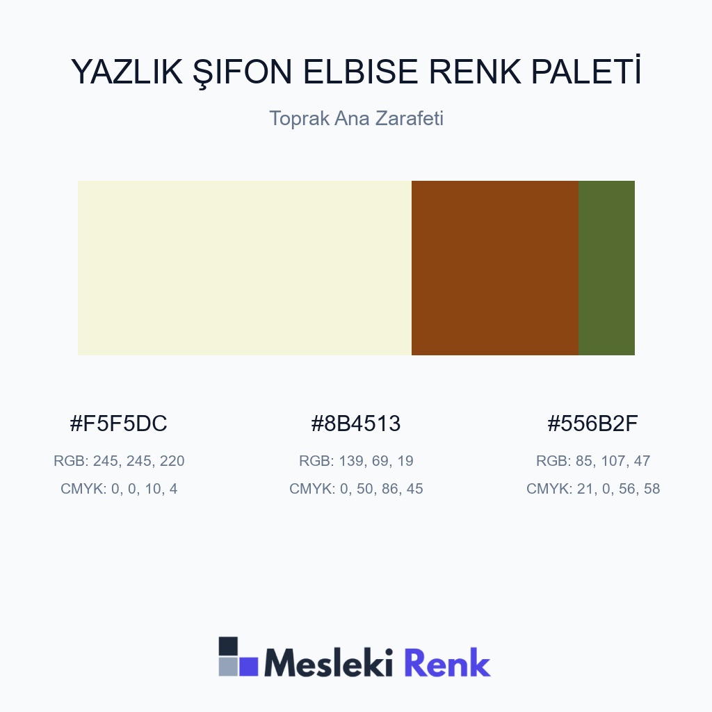 Yazlık Şifon Elbise Toprak Ana Zarafeti Renk Paleti