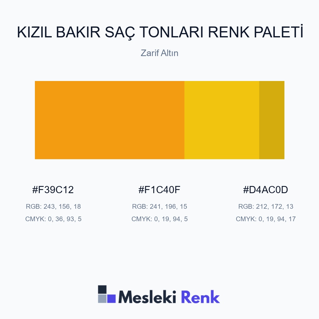 Kızıl Bakır Saç Tonları Zarif Altın Renk Paleti