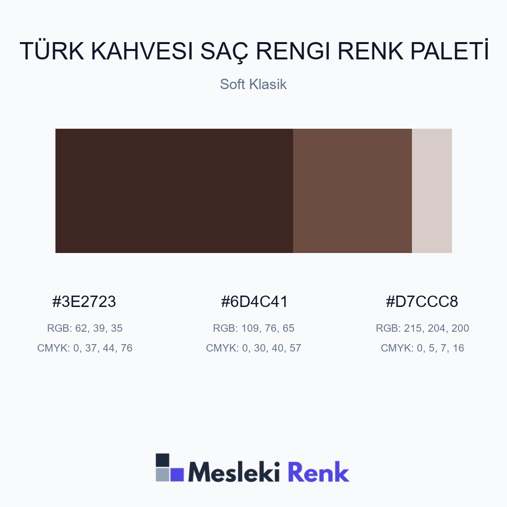 Türk Kahvesi Saç Rengi Soft Klasik Renk Paleti