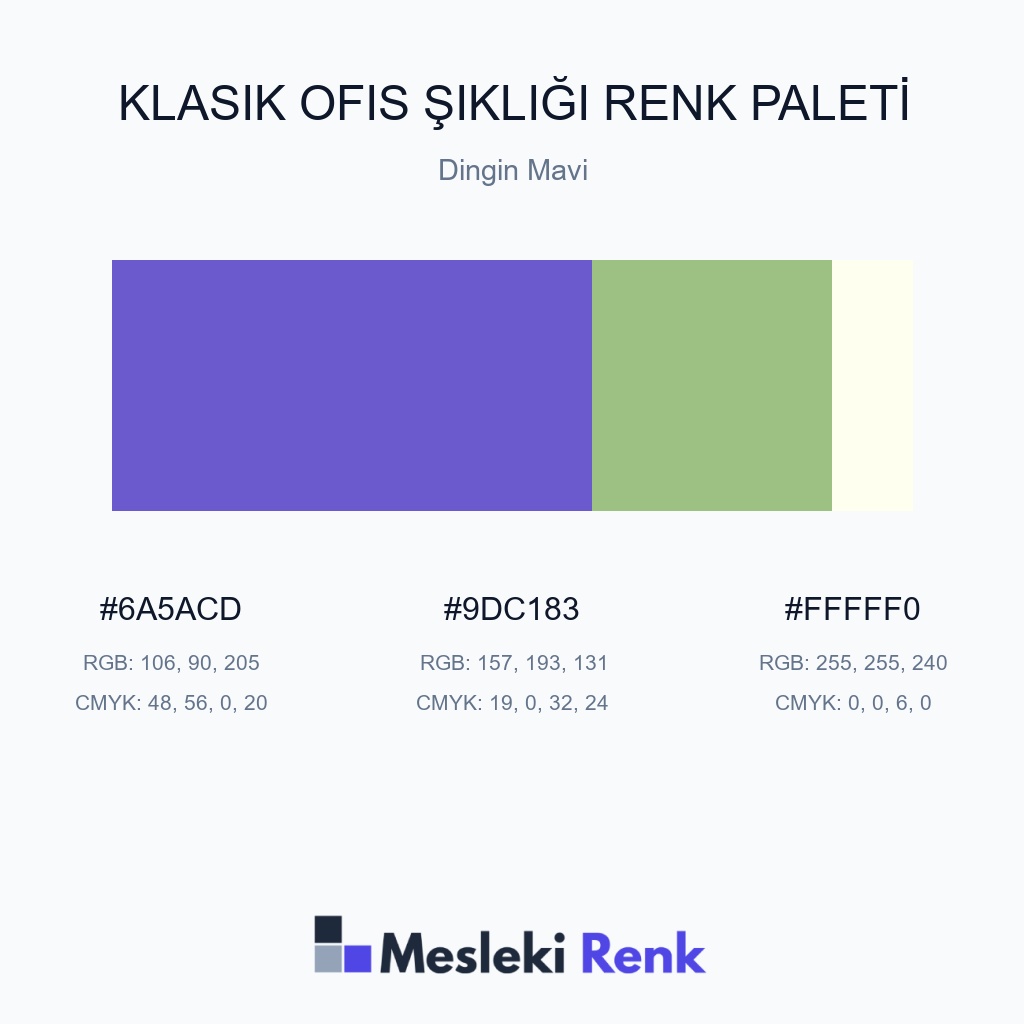Klasik Ofis Şıklığı Dingin Mavi Renk Paleti