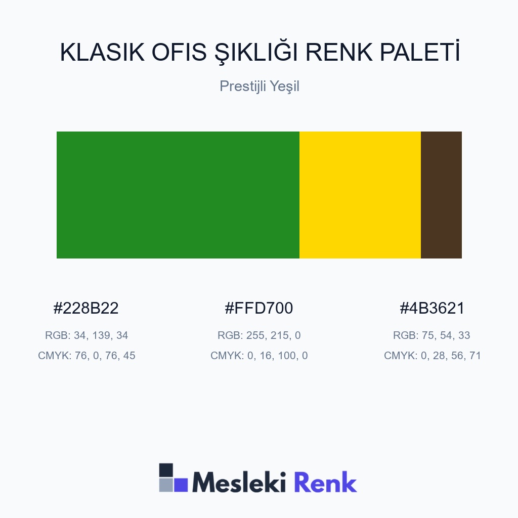 Klasik Ofis Şıklığı Prestijli Yeşil Renk Paleti