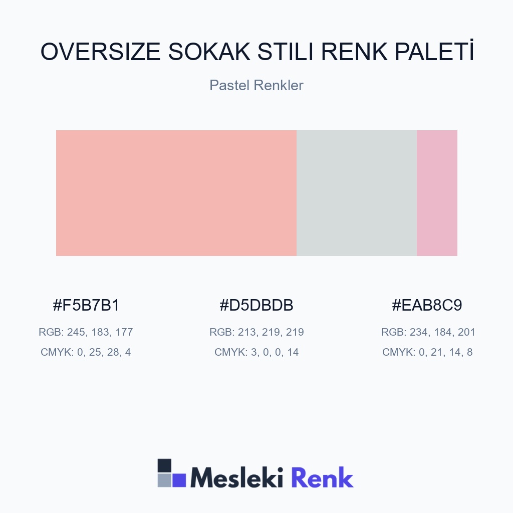 Oversize Sokak Stili Pastel Renkler Renk Paleti