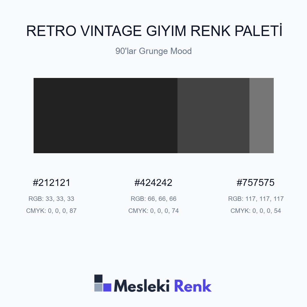 Retro Vintage Giyim 90'lar Grunge Mood Renk Paleti