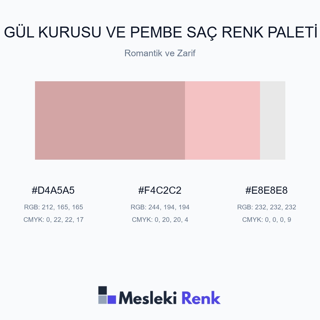 Gül Kurusu ve Pembe Saç Romantik ve Zarif Renk Paleti