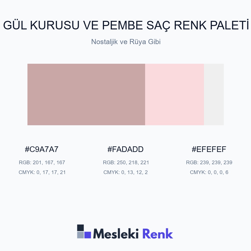 Gül Kurusu ve Pembe Saç Nostaljik ve Rüya Gibi Renk Paleti