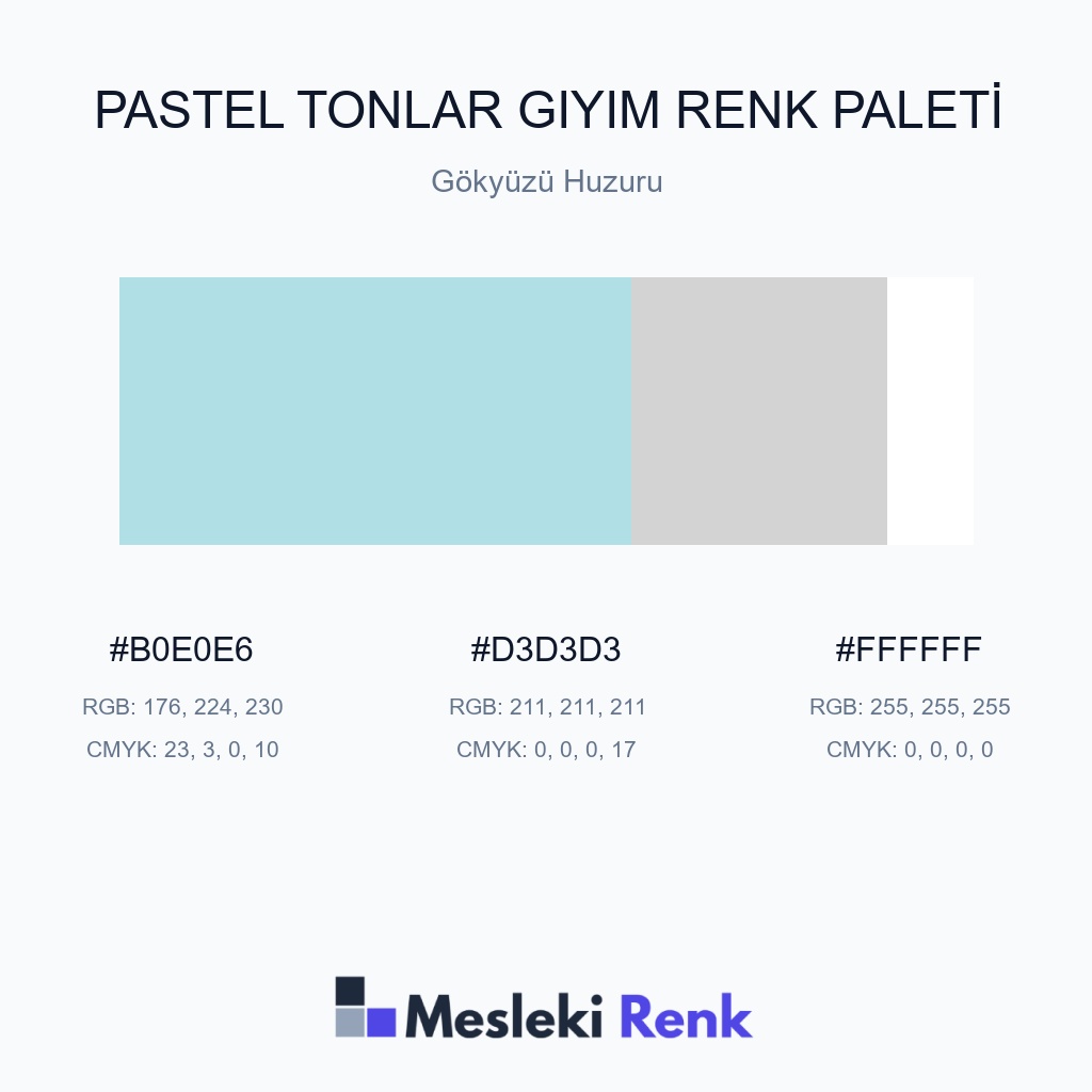 Pastel Tonlar Giyim Gökyüzü Huzuru Renk Paleti