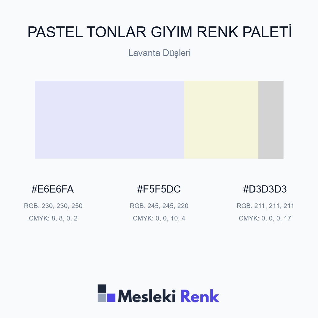 Pastel Tonlar Giyim Lavanta Düşleri Renk Paleti