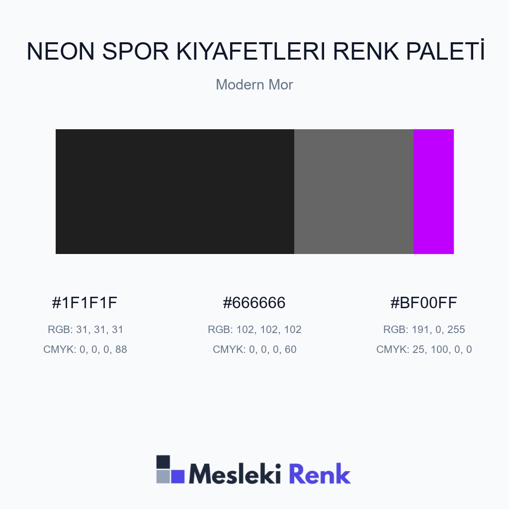 Neon Spor Kıyafetleri Modern Mor Renk Paleti
