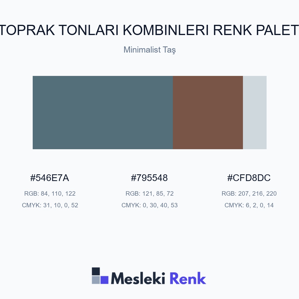 Toprak Tonları Kombinleri Minimalist Taş Renk Paleti