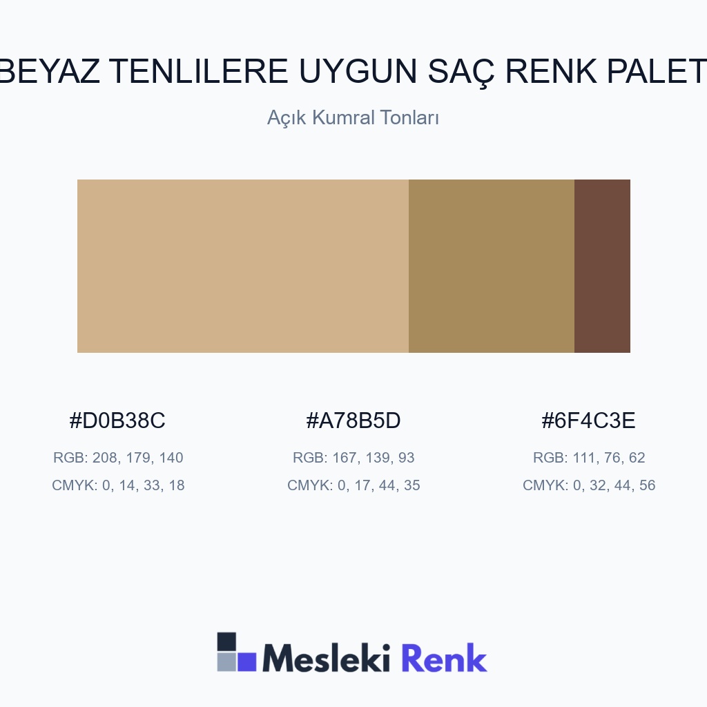 Beyaz Tenlilere Uygun Saç Açık Kumral Tonları Renk Paleti