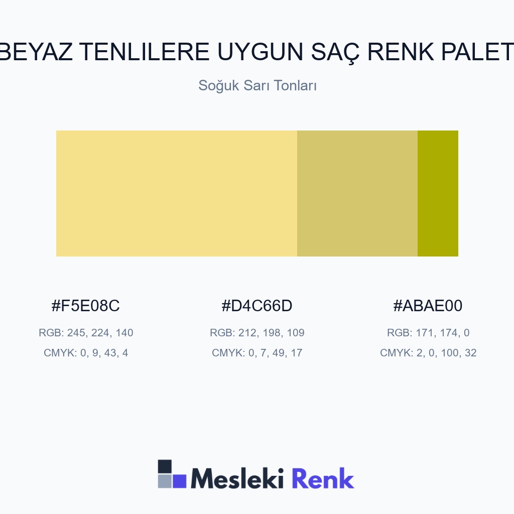 Beyaz Tenlilere Uygun Saç Soğuk Sarı Tonları Renk Paleti
