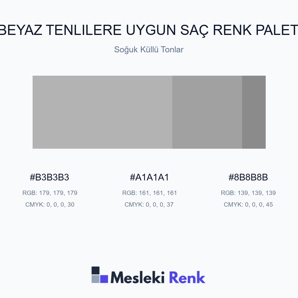 Beyaz Tenlilere Uygun Saç Soğuk Küllü Tonlar Renk Paleti