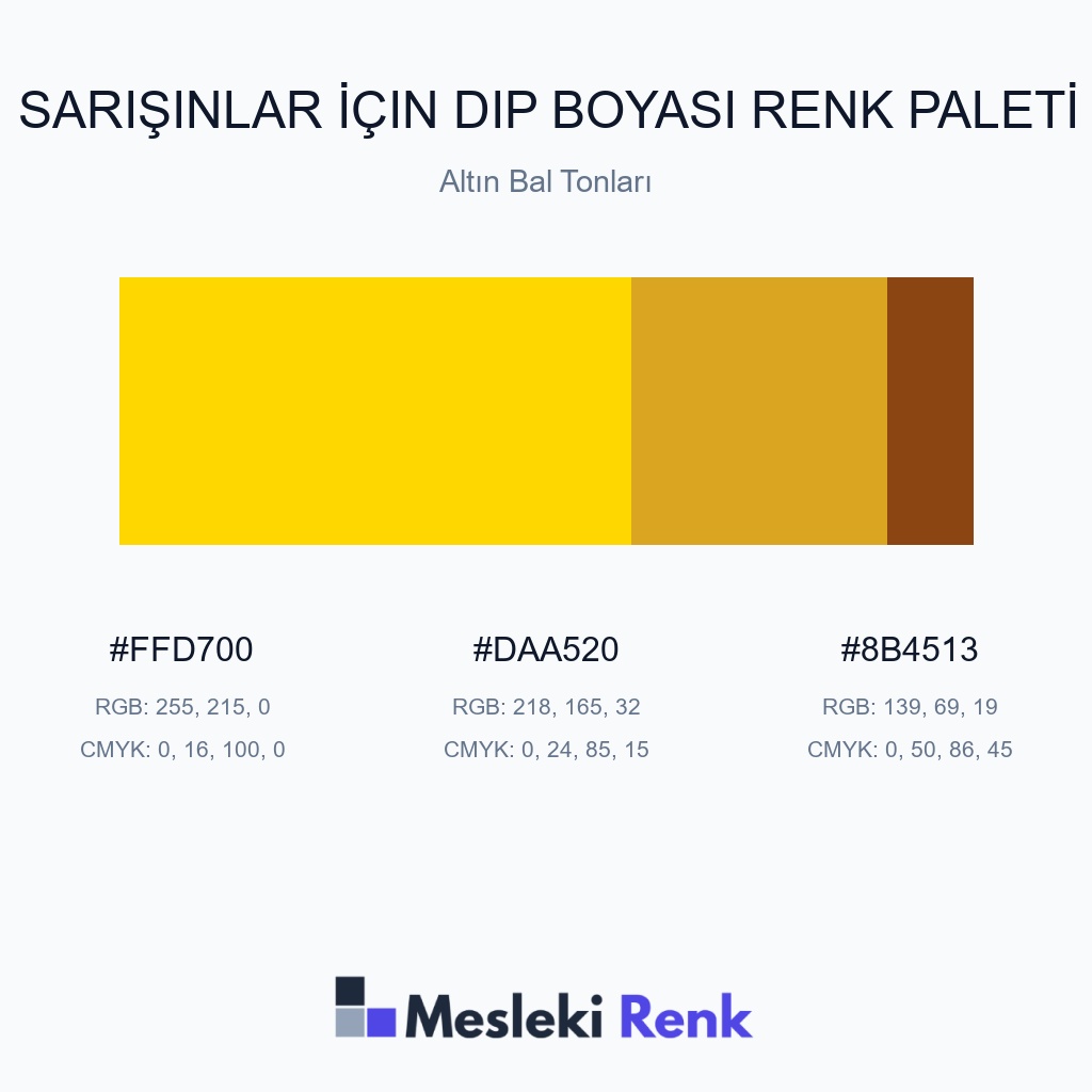 Sarışınlar İçin Dip Boyası Altın Bal Tonları Renk Paleti