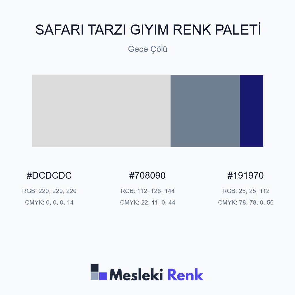 Safari Tarzı Giyim Gece Çölü Renk Paleti