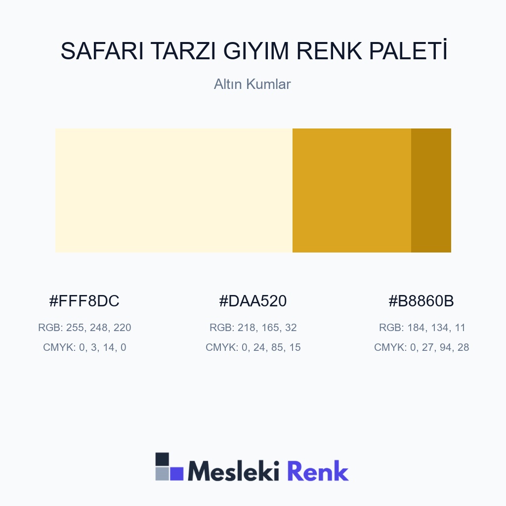 Safari Tarzı Giyim Altın Kumlar Renk Paleti