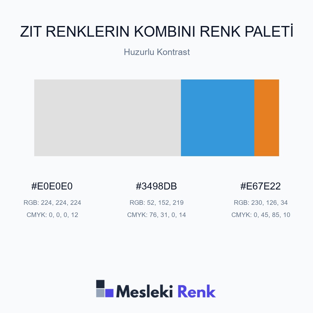 Zıt Renklerin Kombini Huzurlu Kontrast Renk Paleti
