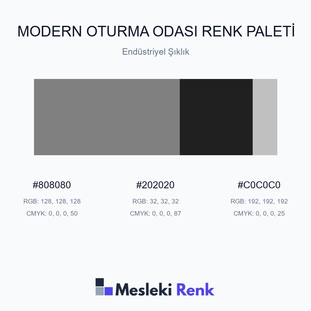 Modern Oturma Odası Endüstriyel Şıklık Renk Paleti