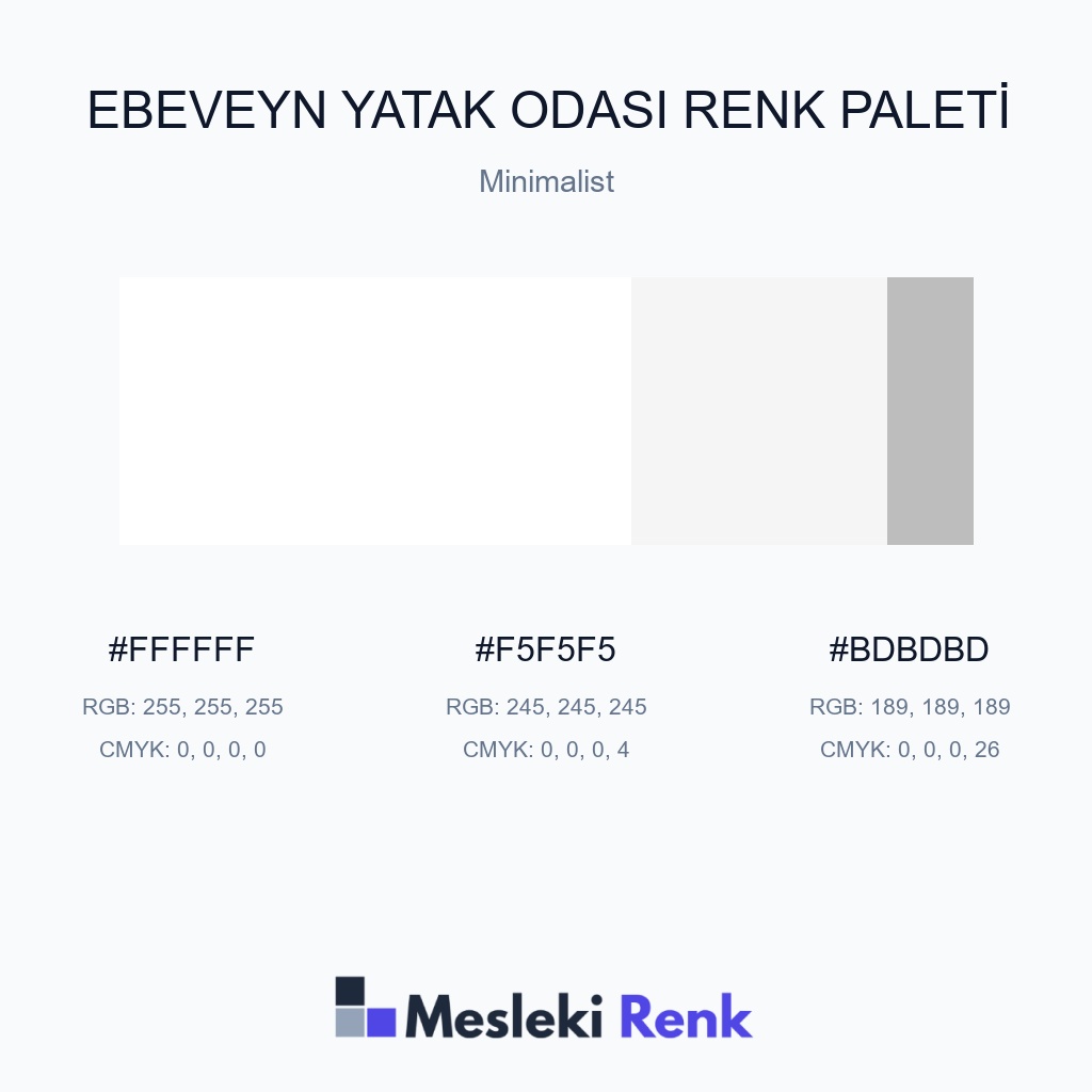 Ebeveyn Yatak Odası Minimalist Renk Paleti