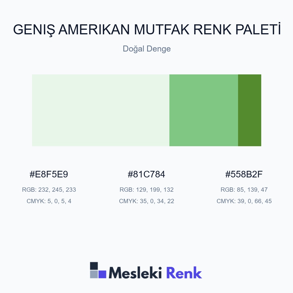 Geniş Amerikan Mutfak Doğal Denge Renk Paleti
