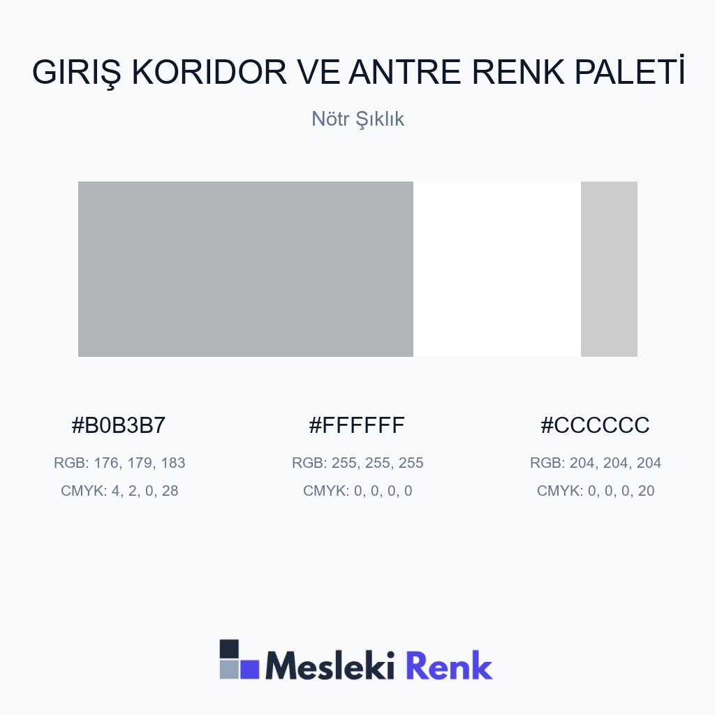 Giriş Koridor ve Antre Nötr Şıklık Renk Paleti