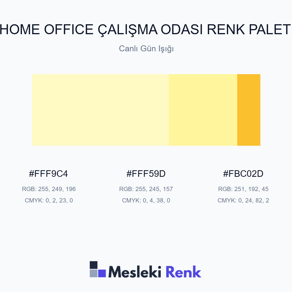 Home Office Çalışma Odası Canlı Gün Işığı Renk Paleti