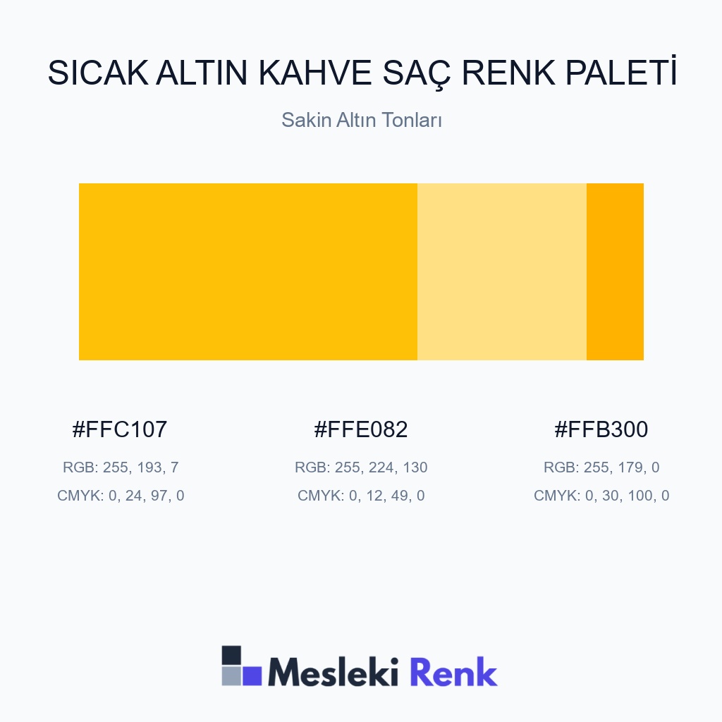 Sıcak Altın Kahve Saç Sakin Altın Tonları Renk Paleti