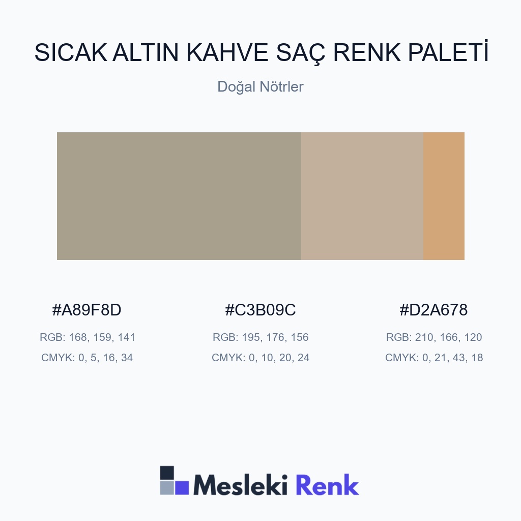 Sıcak Altın Kahve Saç Doğal Nötrler Renk Paleti