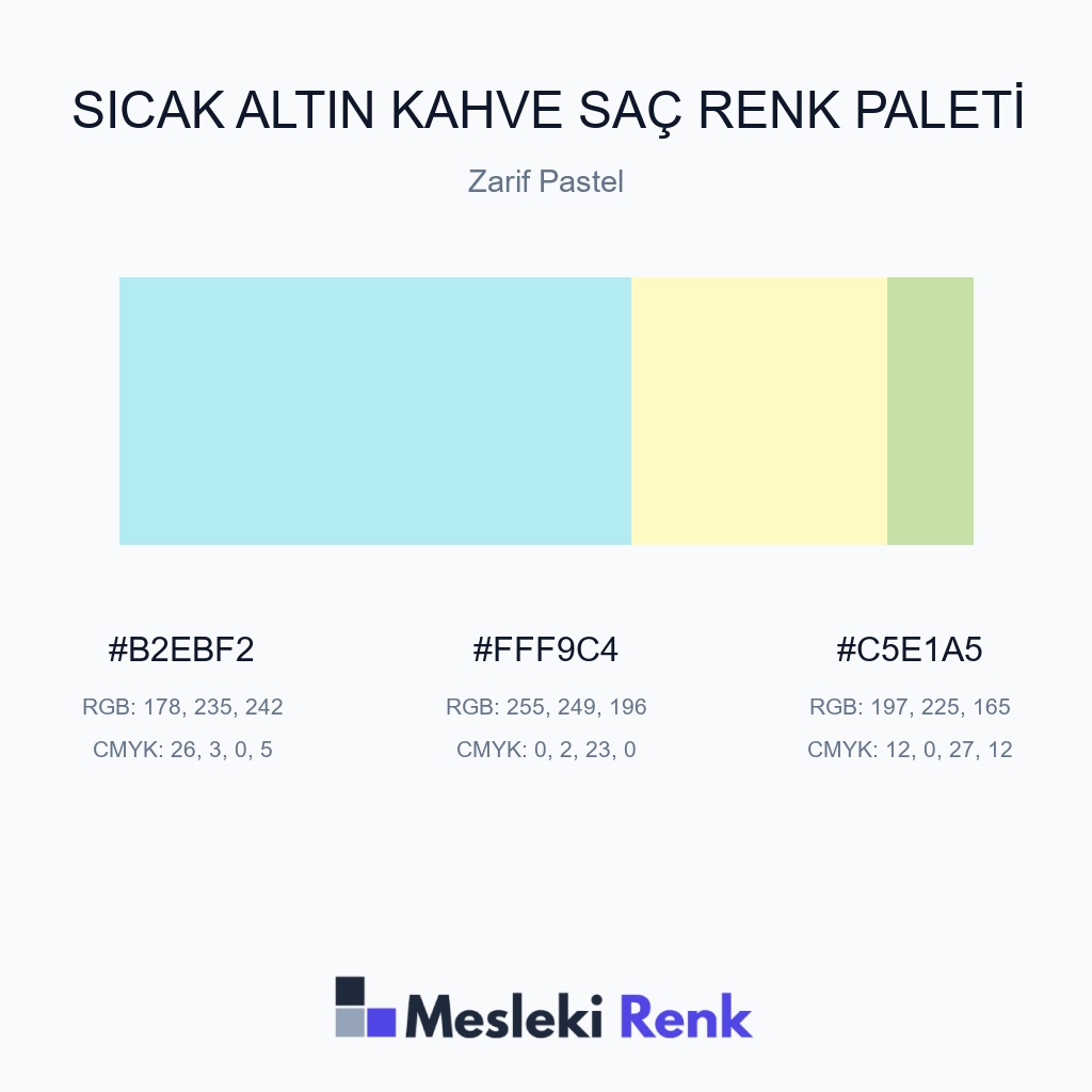 Sıcak Altın Kahve Saç Zarif Pastel Renk Paleti