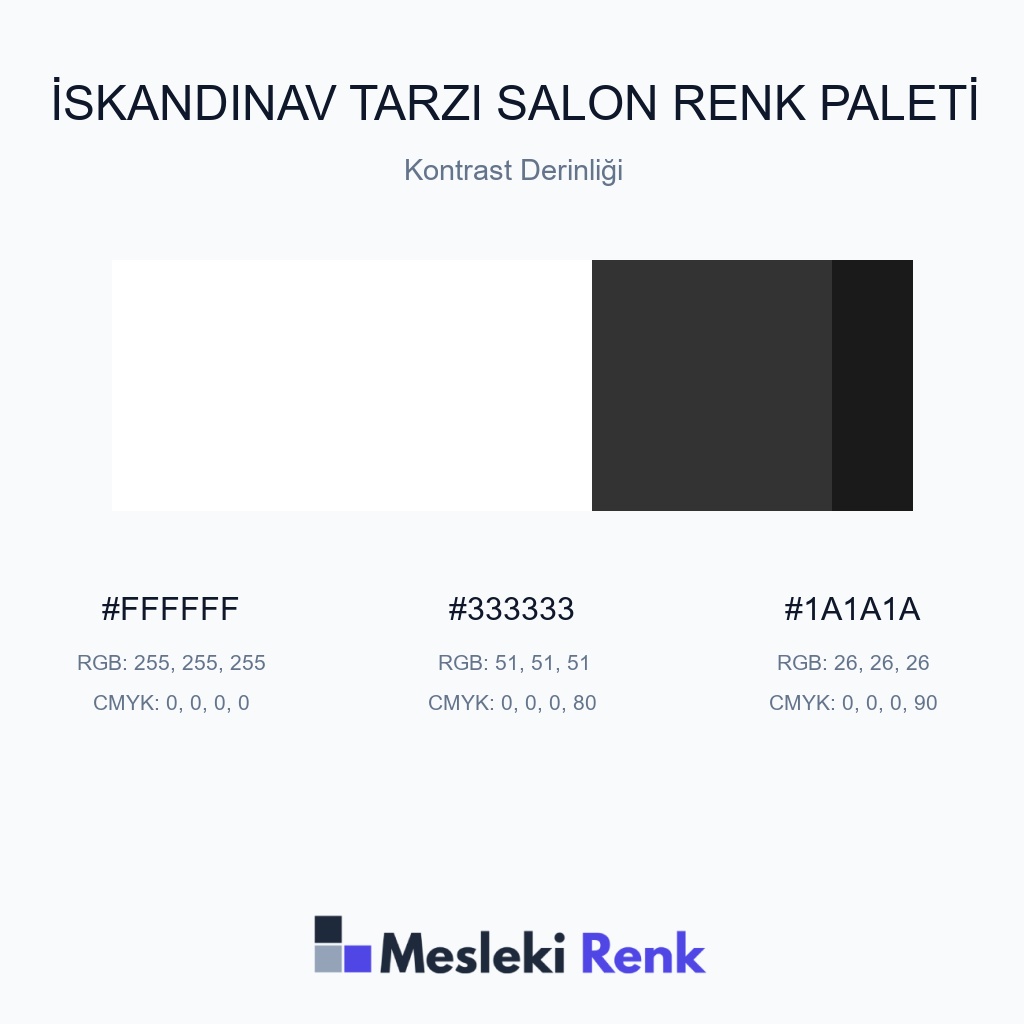 İskandinav Tarzı Salon Kontrast Derinliği Renk Paleti