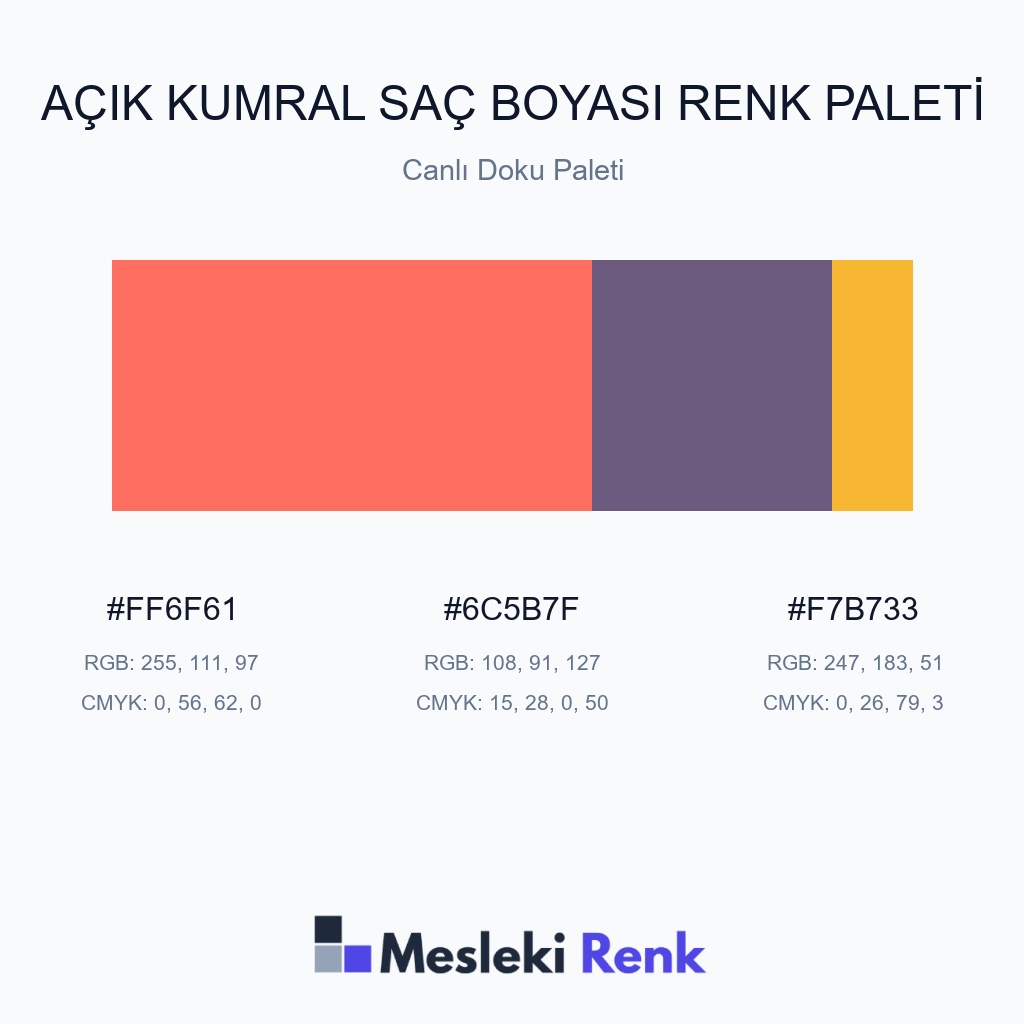 Açık Kumral Saç Boyası Canlı Doku Paleti Renk Paleti