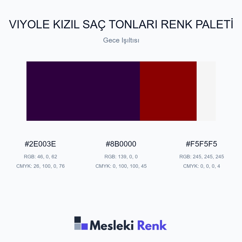 Viyole Kızıl Saç Tonları Gece Işıltısı Renk Paleti